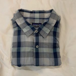 Patagonia, button up, short sleeve, xl, organic cotton.